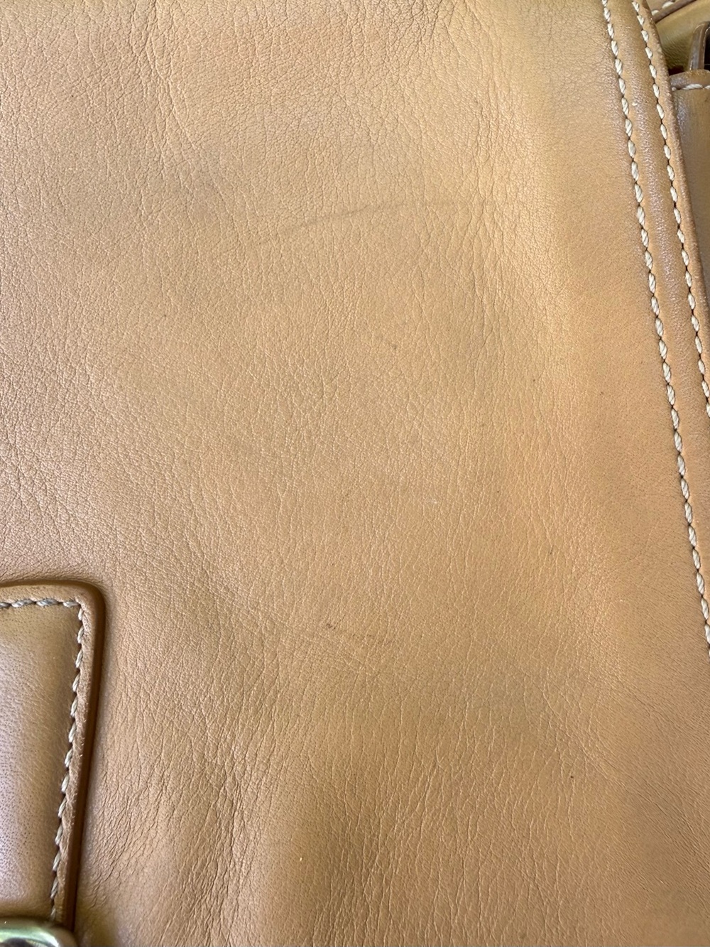 Vintage Coach Tan Leather Crossbody Bag - Classic Buckle Flap - Picture 4 of 5